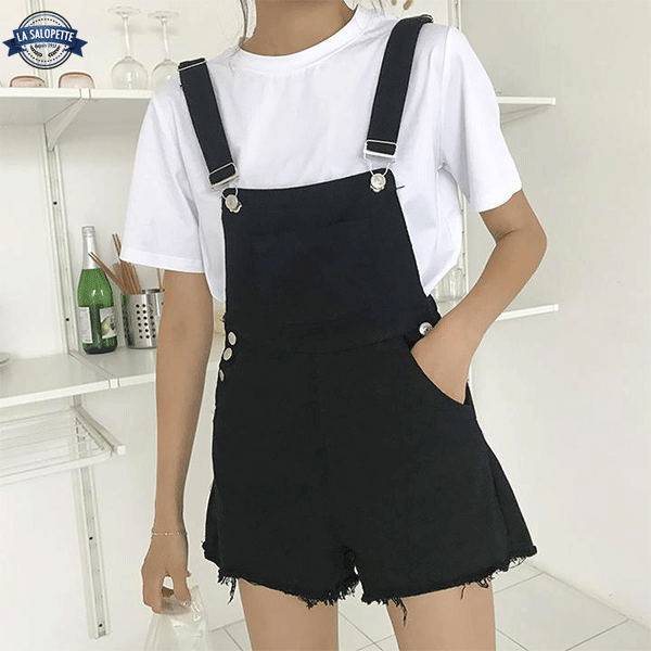 Short Dungarees Woman Style Licorice