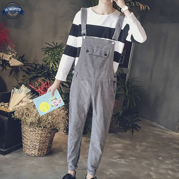 Work Dungarees Gray Man