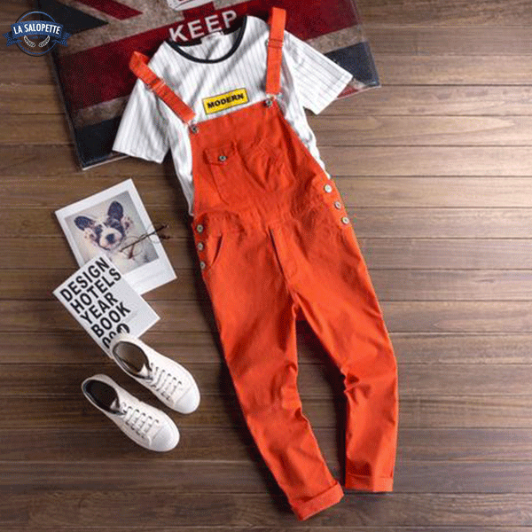 Work Dungarees Light Red Man
