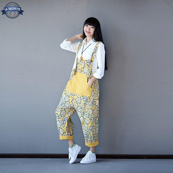 Vintage Dungarees Japanese Style Woman