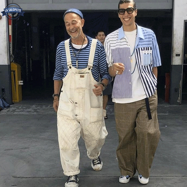 Denim Dungarees White Man Snow