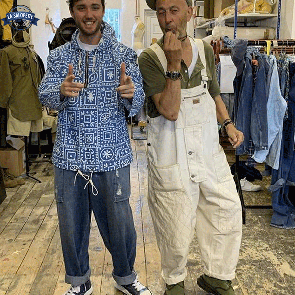 Denim Dungarees White Man Snow