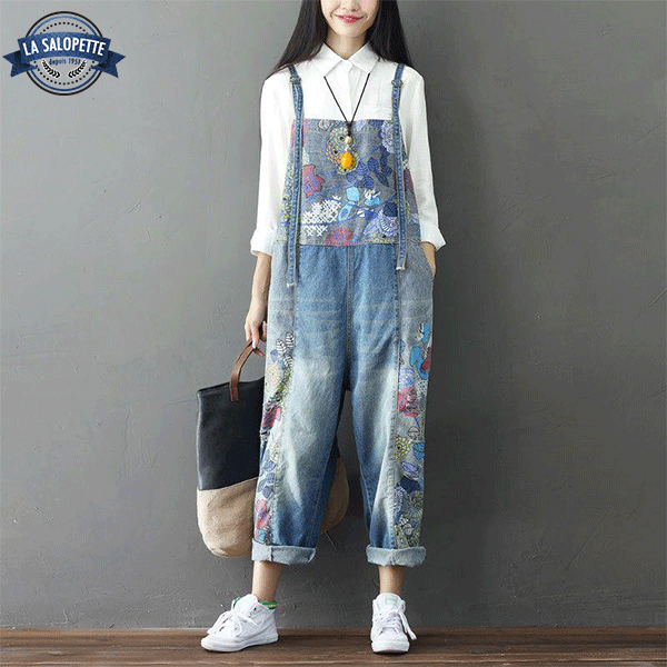 Denim Dungarees Blooming Azalea