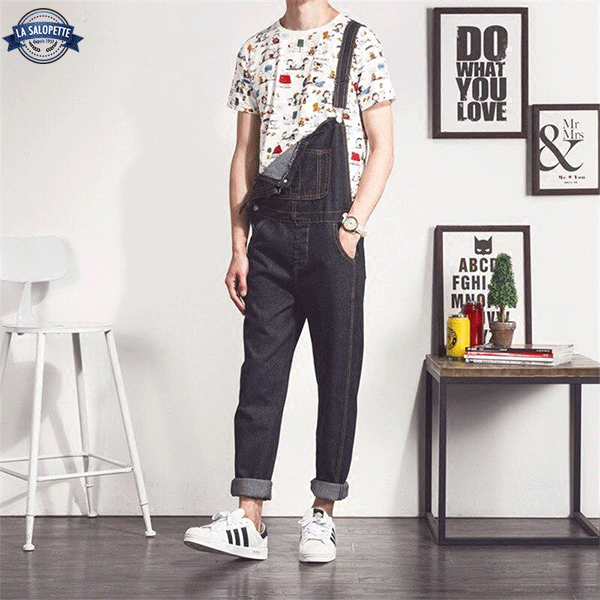 Denim Dungarees Men Vintage Trend