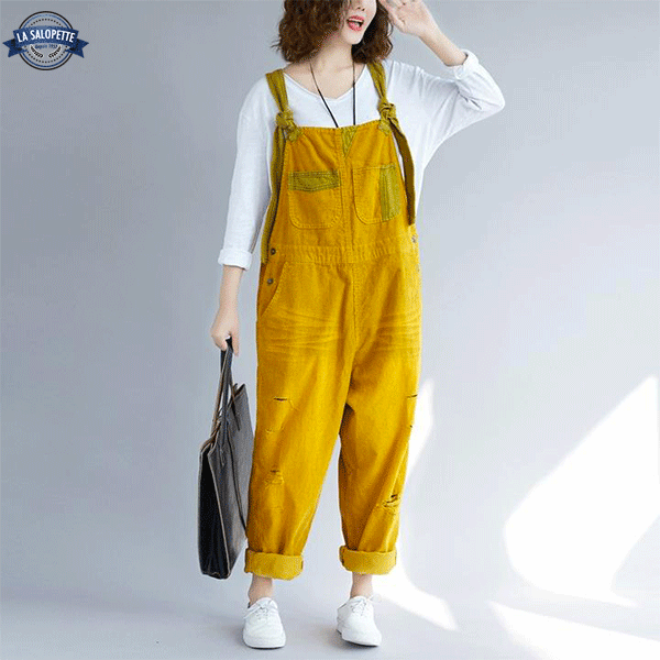 Denim Dungarees Yellow Canary Hipster