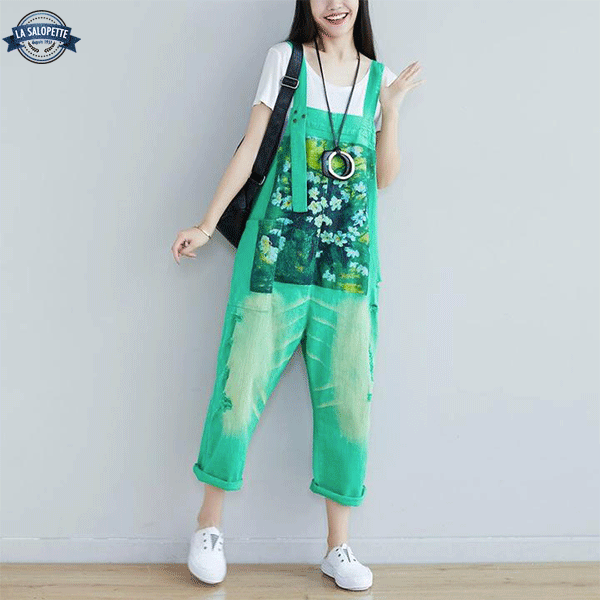 Denim Dungarees Kawaii Green