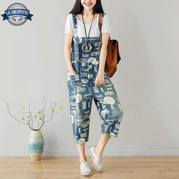 Denim Dungarees California Pattern