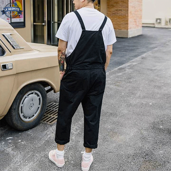 Work Dungarees Black Man Unusual