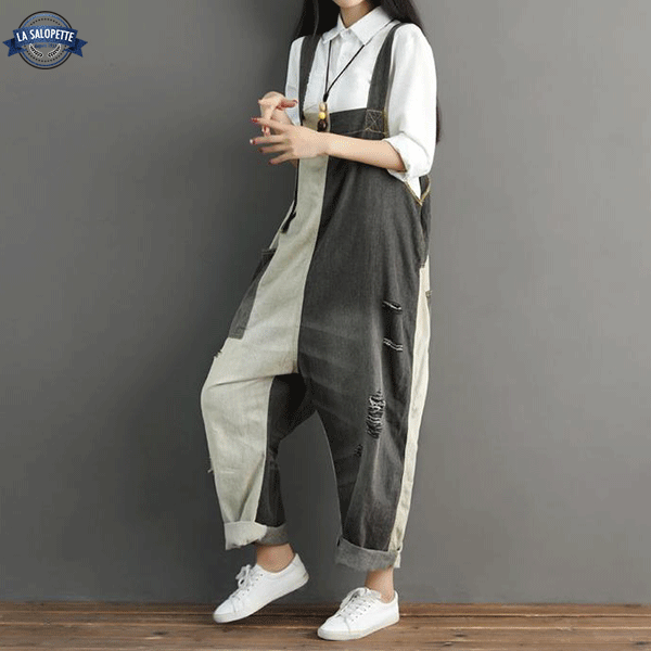 Denim Dungarees Black and White