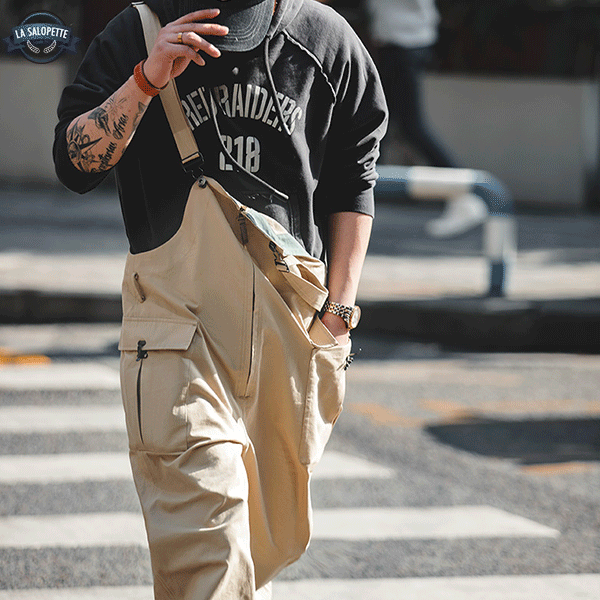Work Dungarees Oversized Beige