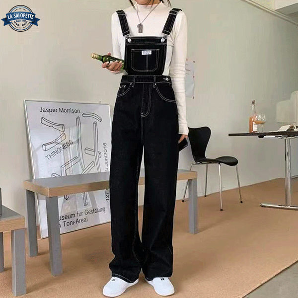 Denim Dungarees Flared Pants