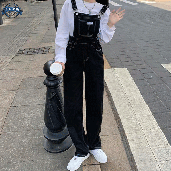 Denim Dungarees Flared Pants