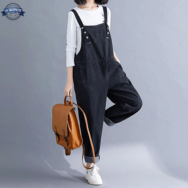 Denim Dungarees Jet Black Pants