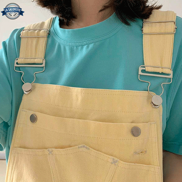 Denim Dungarees Pastel Yellow