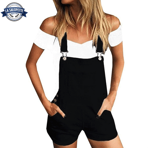 Black overall best sale shorts womens