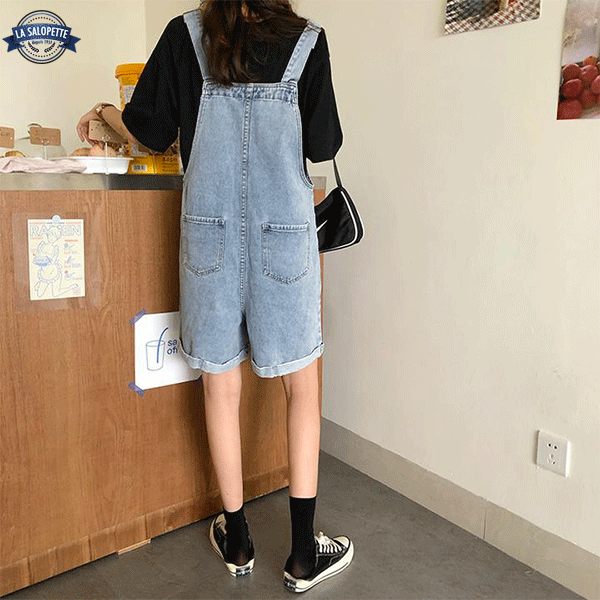 Short Dungarees in Denim Woman Ottawa