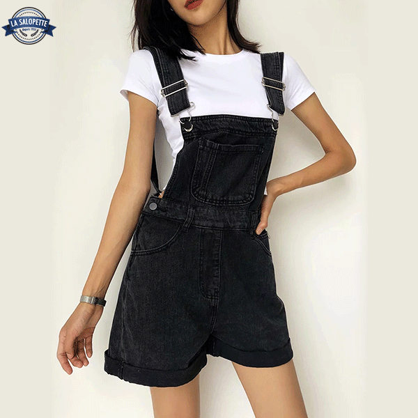 Short Dungarees Black Ebony