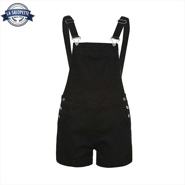 Short Dungarees Style Basic Black