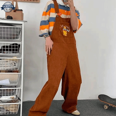 Salopette Velours Winnie l'Ourson