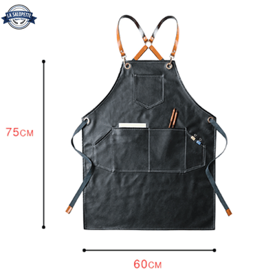 Black Leather Kitchen Apron