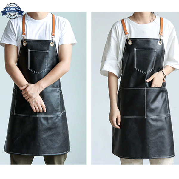 Black Leather Kitchen Apron