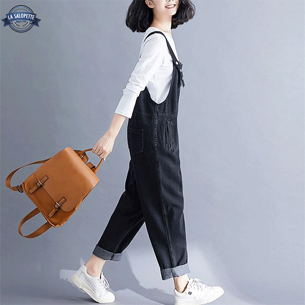 Denim Dungarees Jet Black Pants